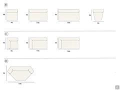 Diagramme dimensionnel : B) éléments centraux C) éléments d'extrémité D) éléments d'angle